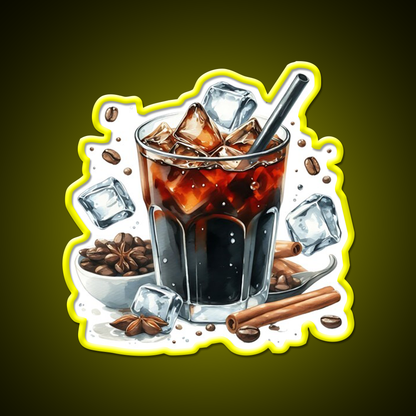 Iced Coffee Cold Brew Cafe Led Neon Sign Espresso Bar Art Rgb Color