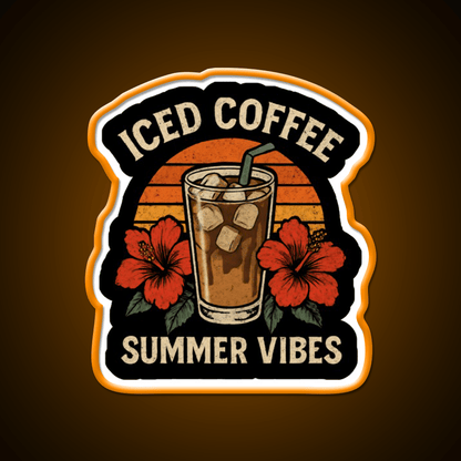 Iced Coffee Summer Vibes Cafe Led Neon Sign Espresso Bar Art Rgb Color - Shineneon