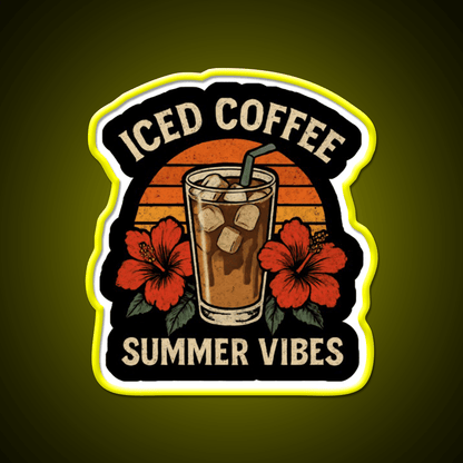 Iced Coffee Summer Vibes Cafe Led Neon Sign Espresso Bar Art Rgb Color - Shineneon