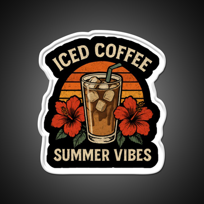 Iced Coffee Summer Vibes Cafe Led Neon Sign Espresso Bar Art Rgb Color