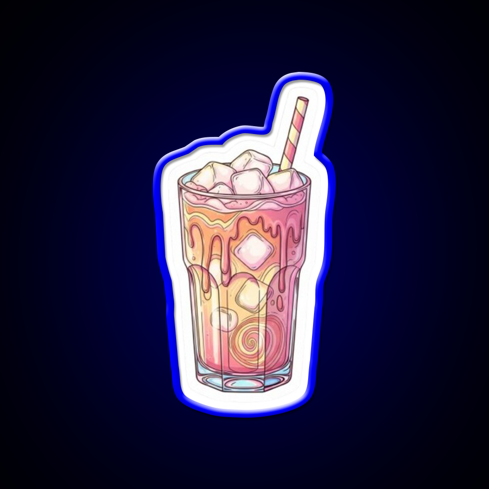 Iced Coffee Vibes Art Cafe Led Neon Sign Espresso Bar Art Rgb Color