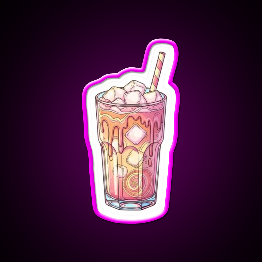 Iced Coffee Vibes Art Cafe Led Neon Sign Espresso Bar Art Rgb Color