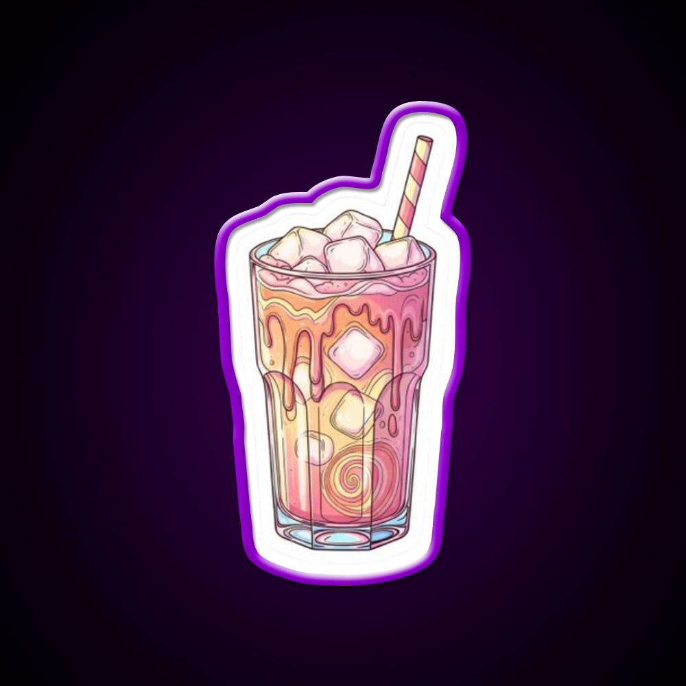 Iced Coffee Vibes Art Cafe Led Neon Sign Espresso Bar Art Rgb Color