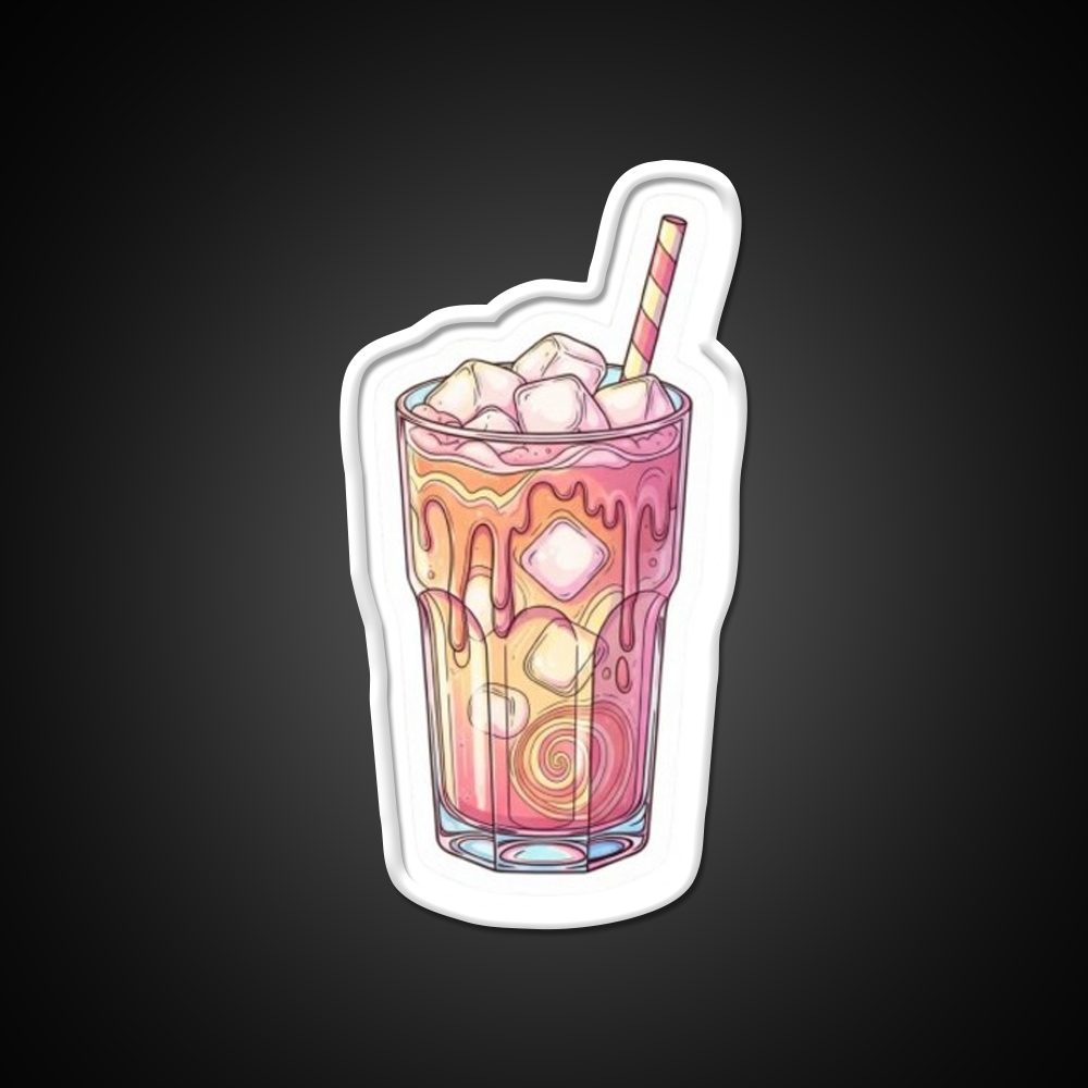 Iced Coffee Vibes Art Cafe Led Neon Sign Espresso Bar Art Rgb Color