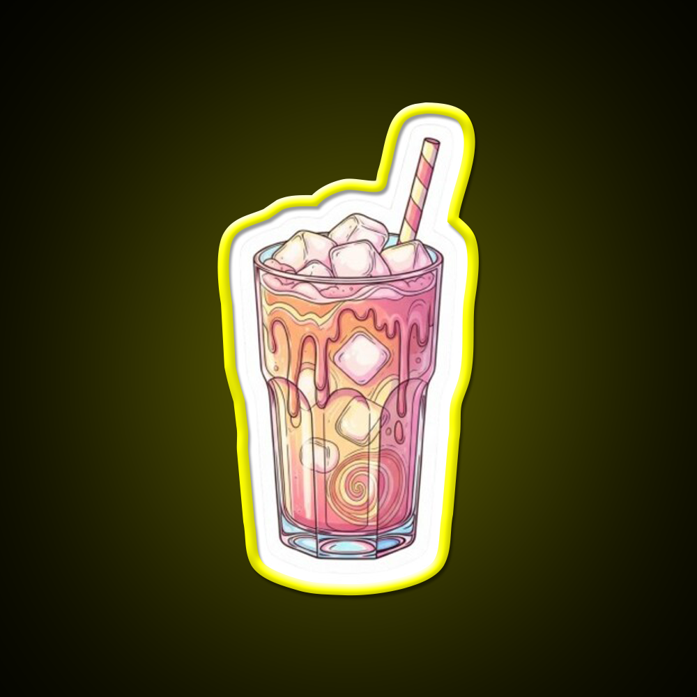 Iced Coffee Vibes Art Cafe Led Neon Sign Espresso Bar Art Rgb Color