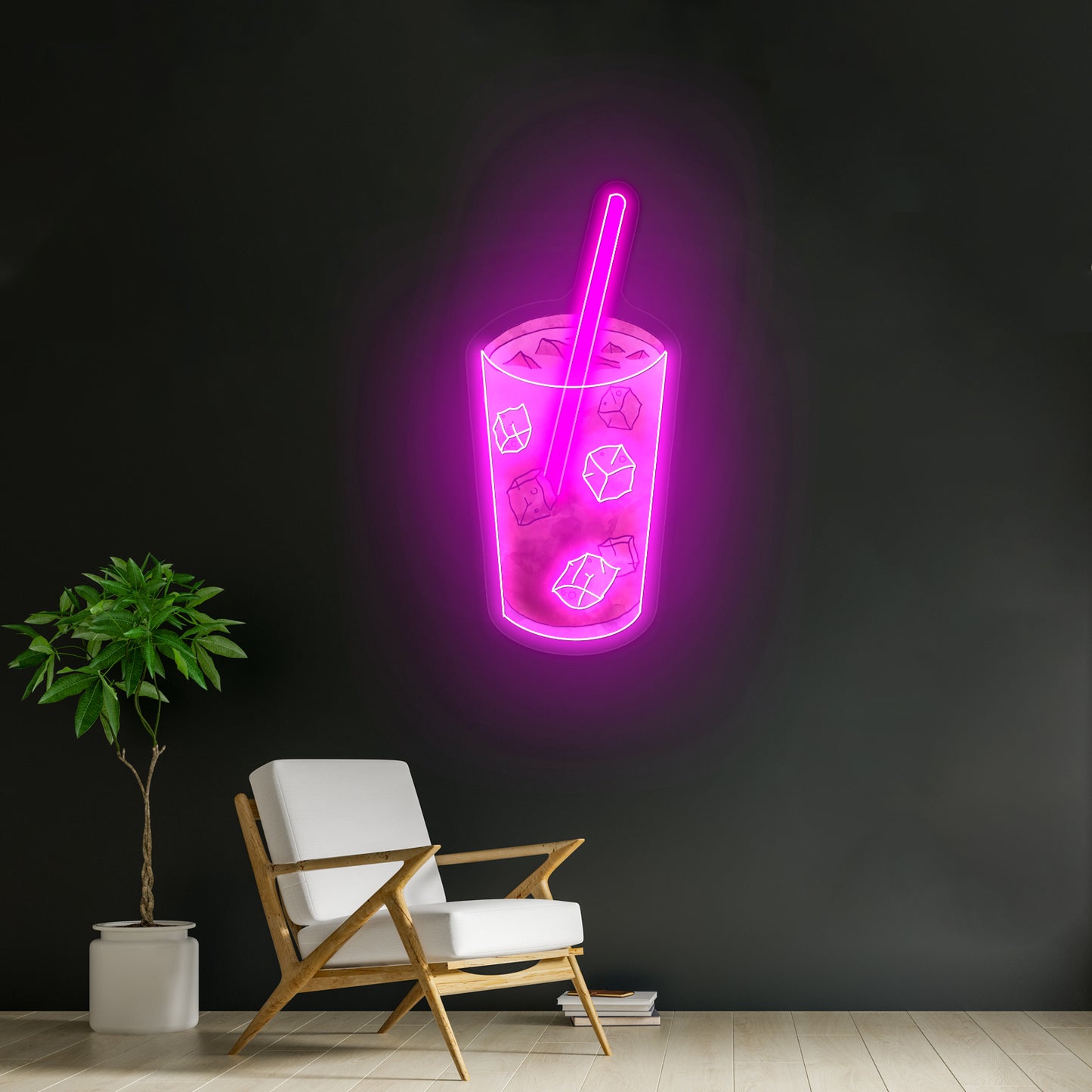 Iced Coffee Watercolor Artwork Led Neon Signs