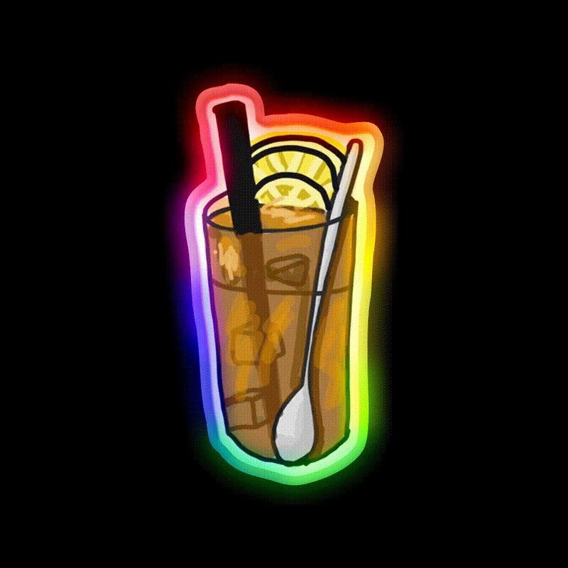 Iced Lemon Tea Led Neon Sign Chinese Food Rgb Color