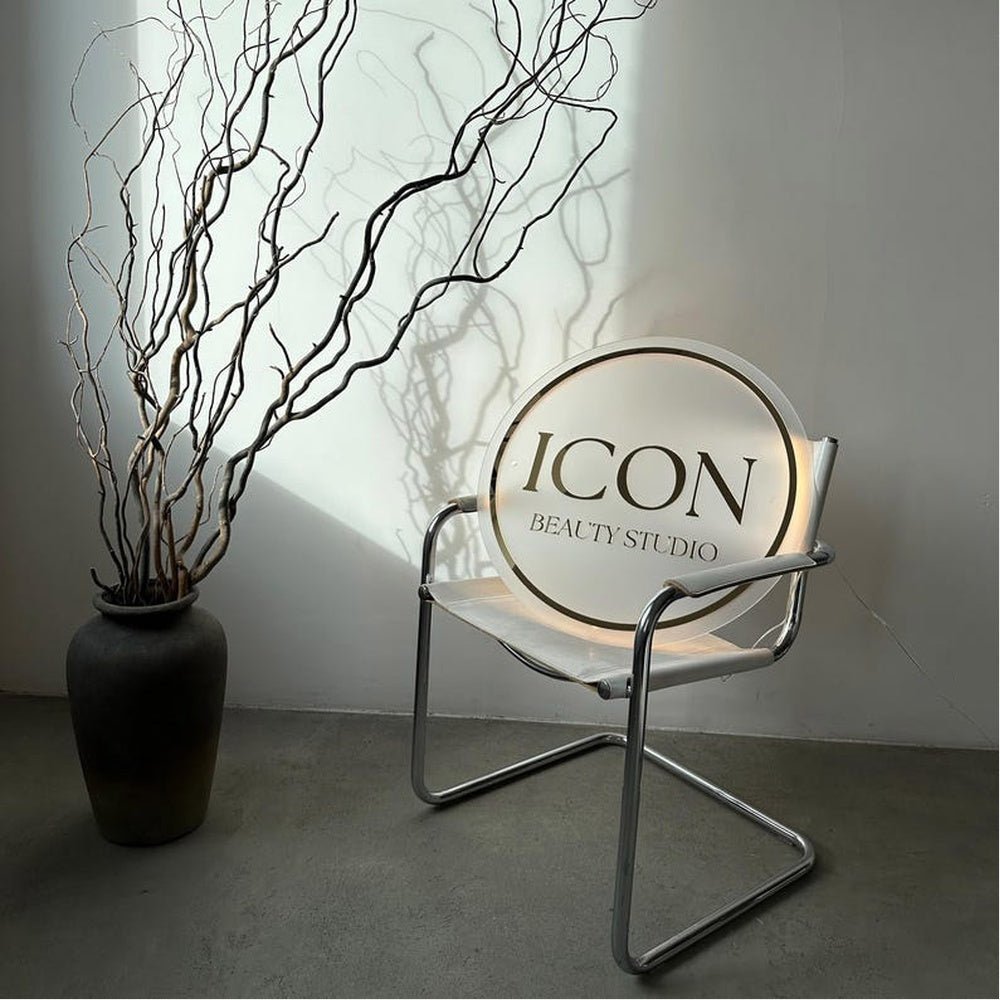 Icon Beauty Studio Acrylic Business Logo Sign - Shineneon