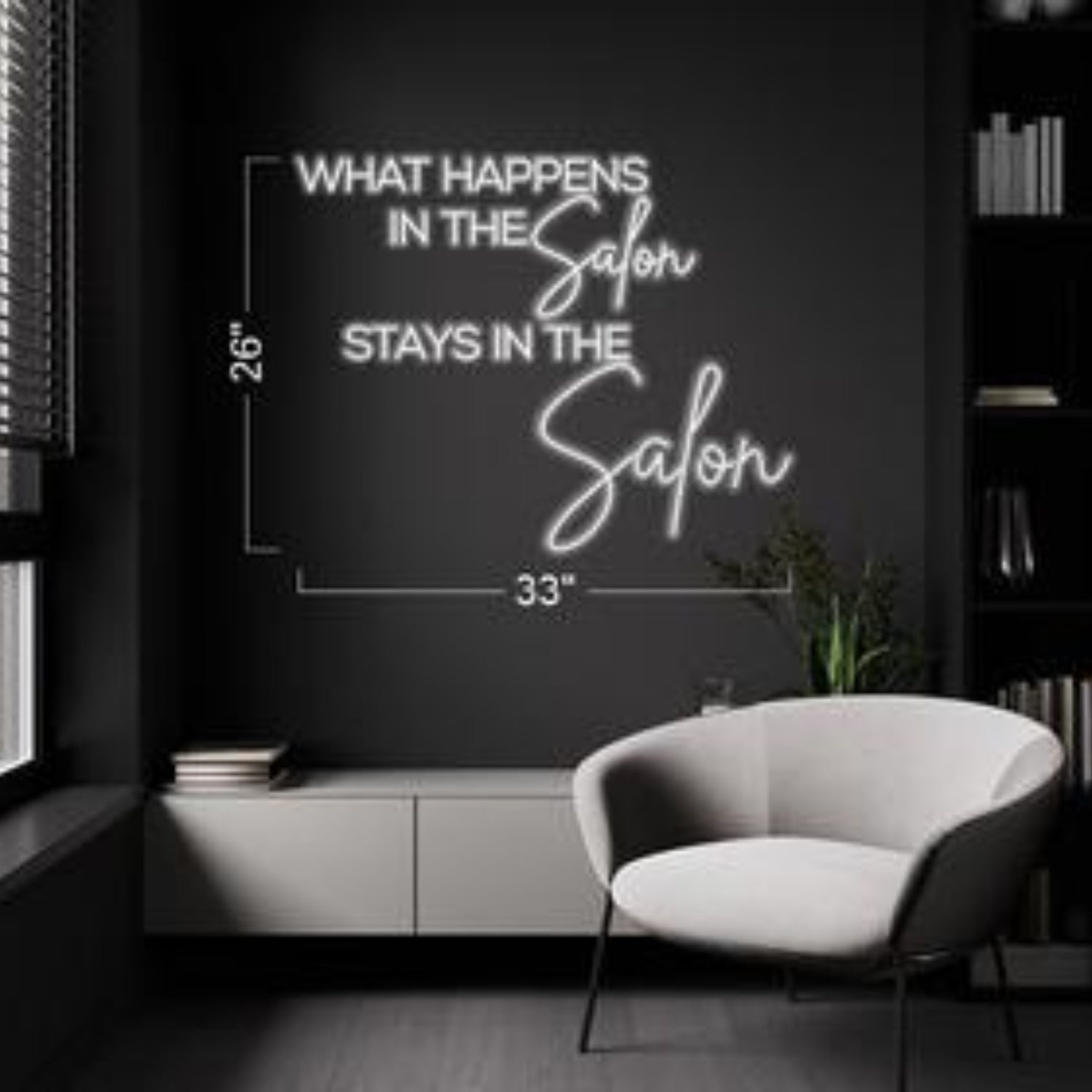 Icon The Beauty Lounge White Text And Globe Led Neon Sign For Salon Wall Decor | Shineneon