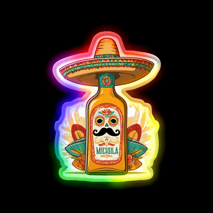 Iconic Mexico Drink Celebrate Cinco De Mayo Party Drink Tequila Led Neon Sign Rgb Color - LED neon sign close-up detail