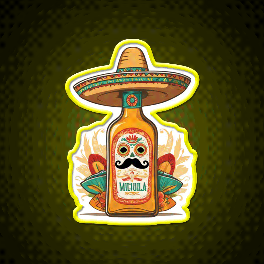 Iconic Mexico Drink Celebrate Cinco De Mayo Party Drink Tequila Led Neon Sign Rgb Color - Custom LED neon sign front view