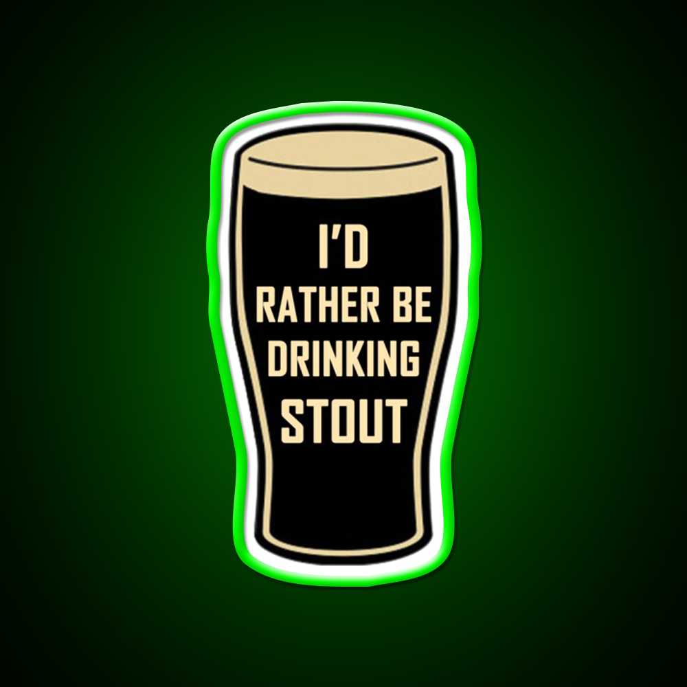 Id Rather Be Drinking Stout Craft Beer Design Beer Bar Decor Led Neon Sign Rgb Color - LED neon sign view 8