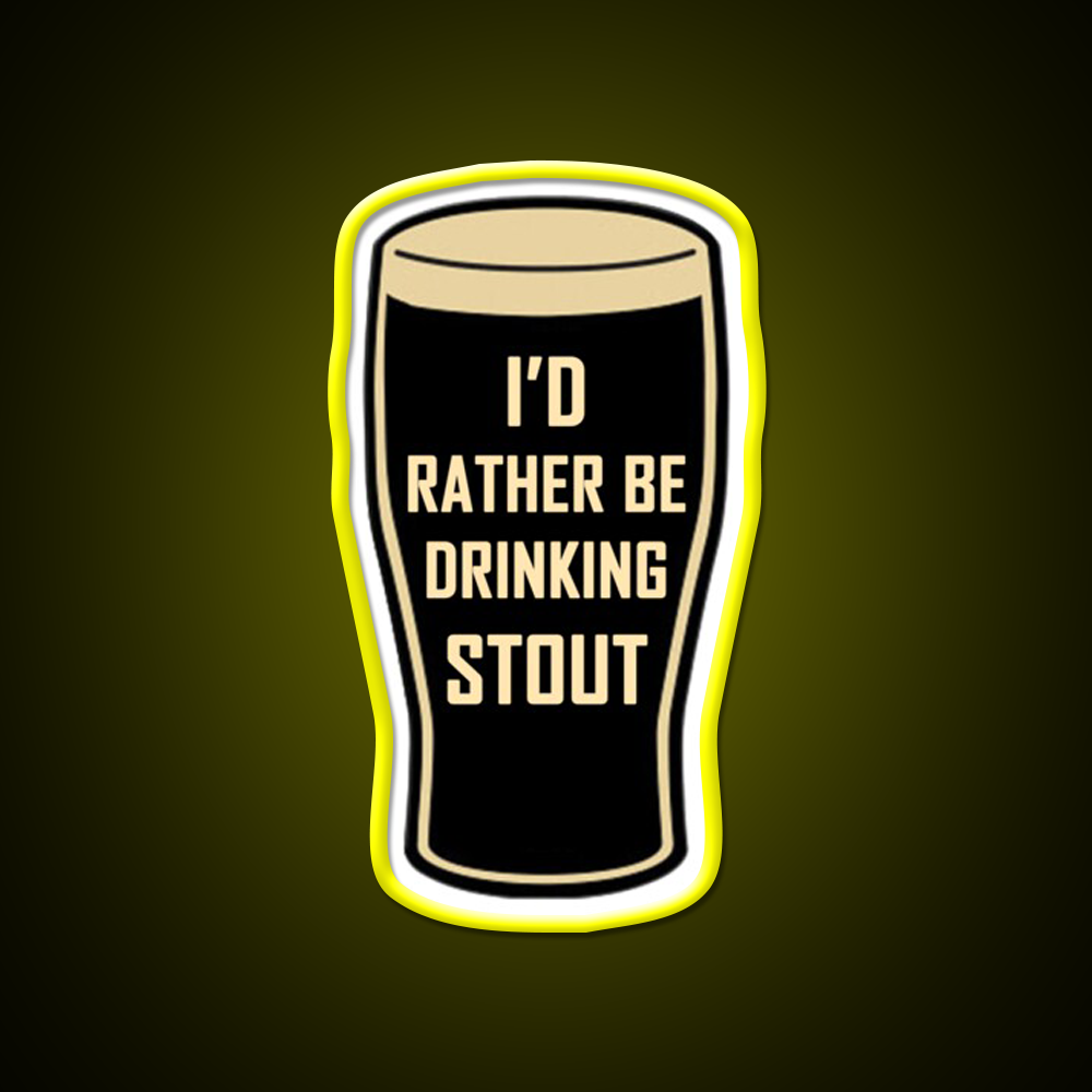 Id Rather Be Drinking Stout Craft Beer Design Beer Bar Decor Led Neon Sign Rgb Color - LED neon sign view 7