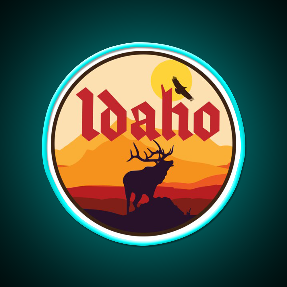 Idaho Elk Beer Bar Decor Led Neon Sign Rgb Color - Size and dimension reference