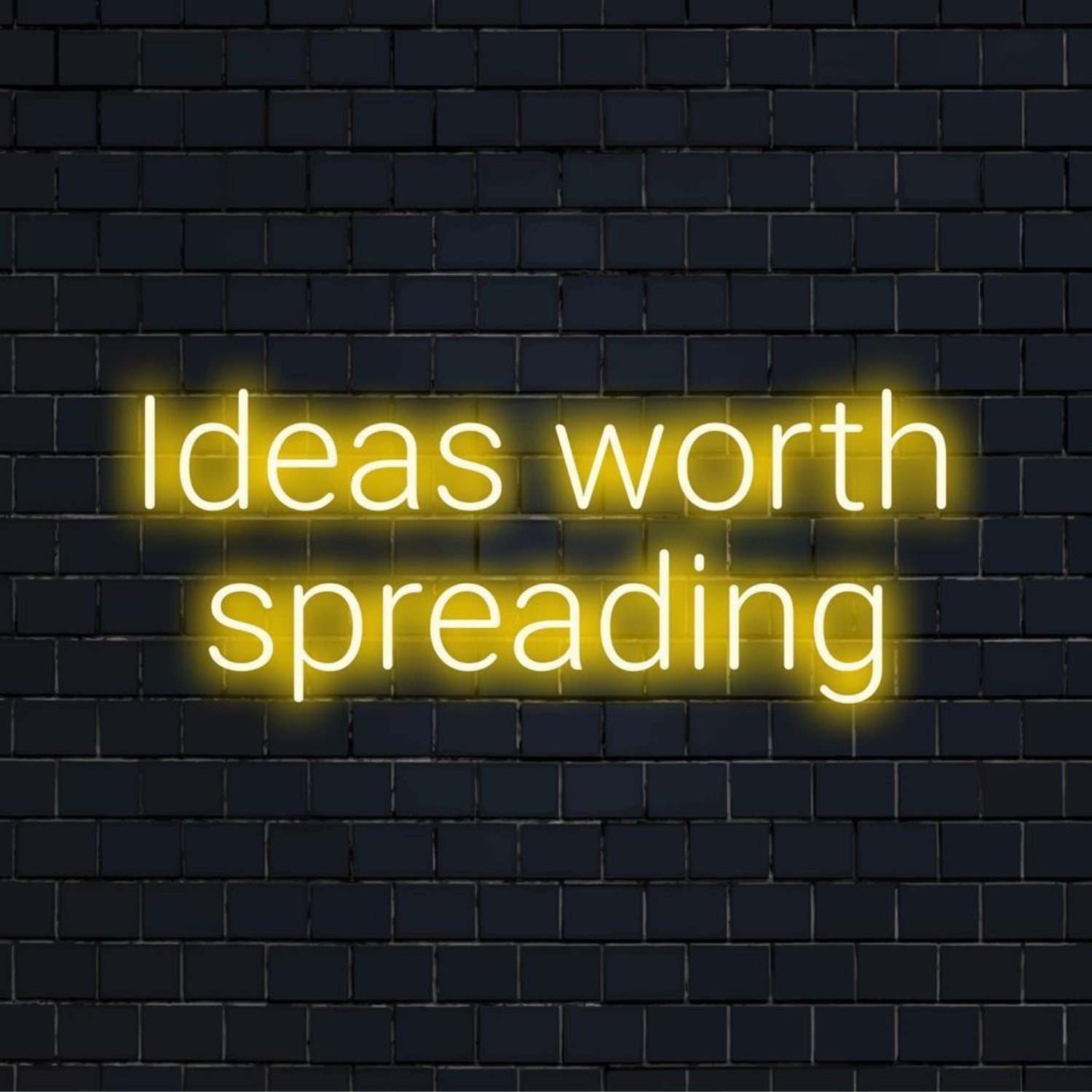 Ideas Worth Spreading Bright Yellow Led Neon Sign For Creative Spaces | Shineneon