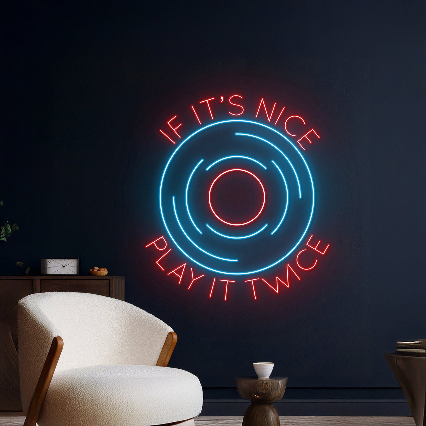 If Its Nice Play It Twice Record Led Sign