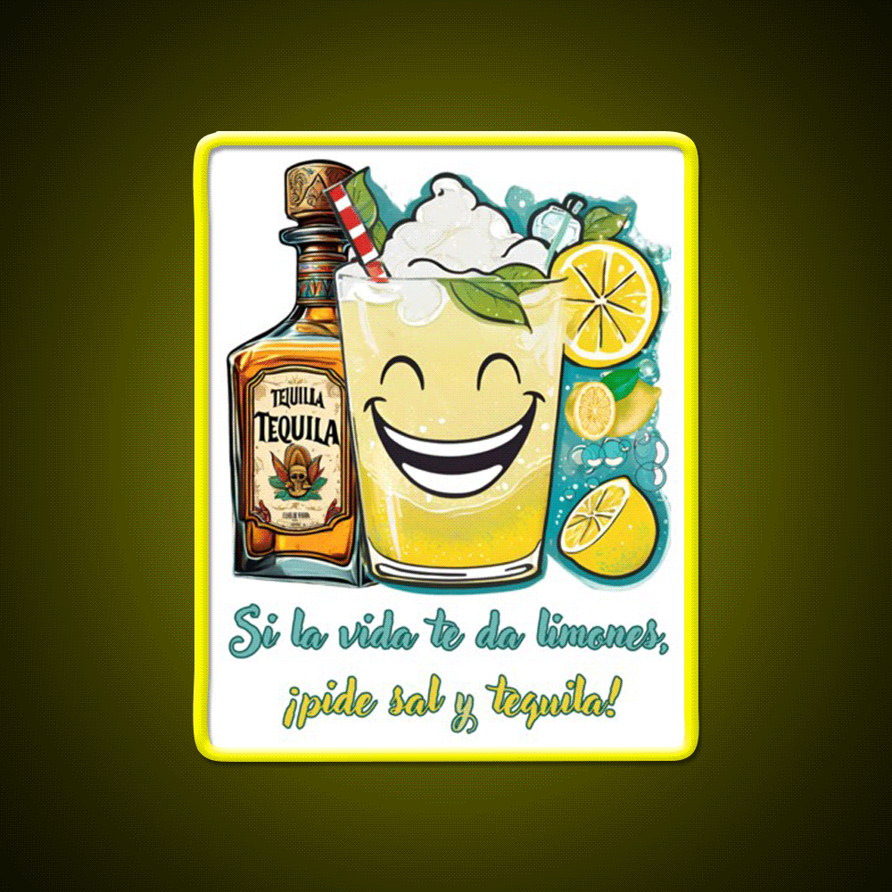 If Life Gives You Lemons Ask For Salt And Tequila Tequila Led Neon Sign Rgb Color - Custom LED neon sign front view