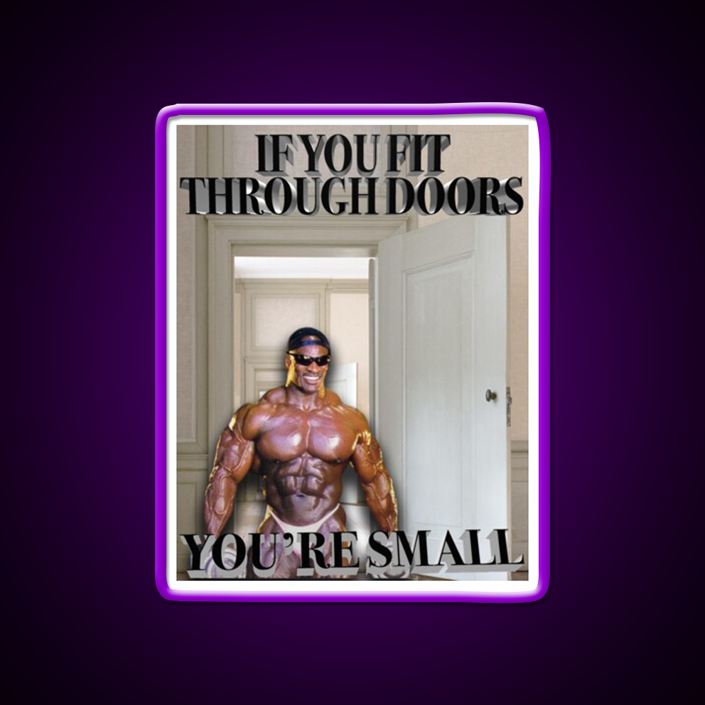 If You Fit Through Doors Youre Small Gym Fitness Led Neon Sign Rgb Color