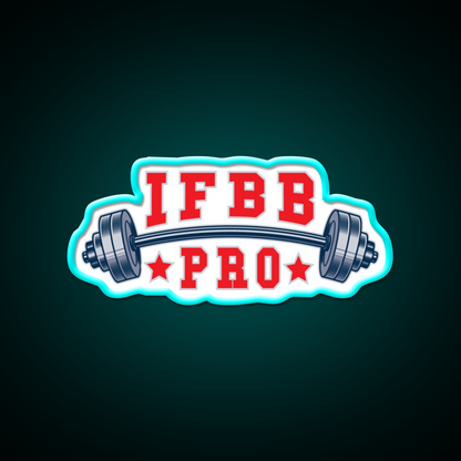 Ifbb Pro Barbell Design Gym Fitness Led Neon Sign By Designs Rgb Color - Size and dimension reference