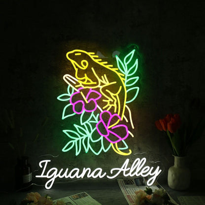 Iguana Alley Led Neon Sign For Animal And Whimsical Decor - Shineneon