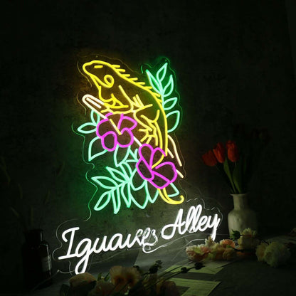 Iguana Alley Led Neon Sign For Animal And Whimsical Decor - Shineneon