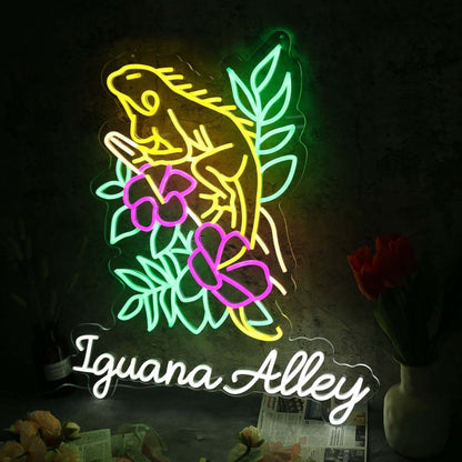 Iguana Alley Led Neon Sign For Animal And Whimsical Decor - Shineneon