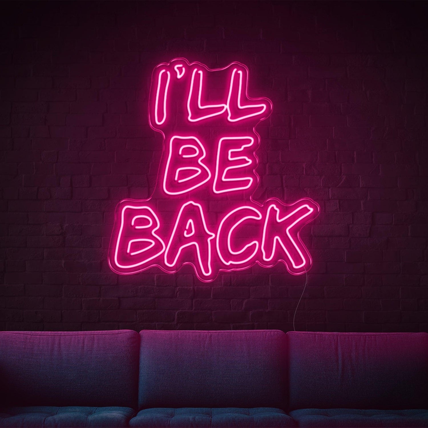 Ill Be Back Purple Glow Led Neon Sign For Home Bar Decor | Shineneon