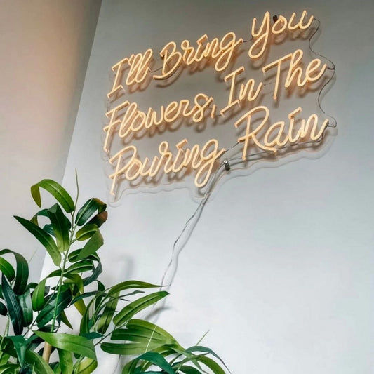 Ill Bring You Flowers In The Pouring Rain Led Sign Business Neon Sign