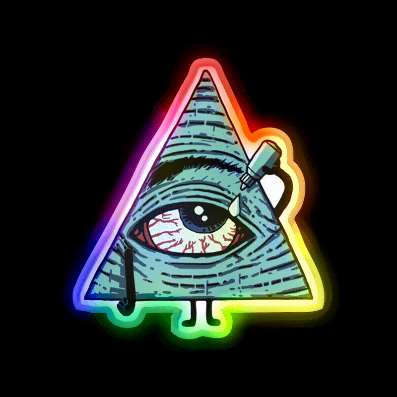 Illuminati Are Baked Hemp Inspired Green Leaf Led Neon Sign Rgb Color - LED neon sign close-up detail
