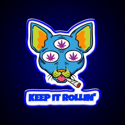Illuminati Cat Hemp Inspired Green Leaf Led Neon Sign Rgb Color - Shineneon