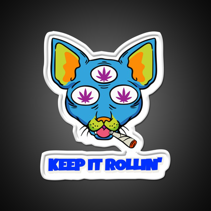 Illuminati Cat Hemp Inspired Green Leaf Led Neon Sign Rgb Color - LED neon sign view 11