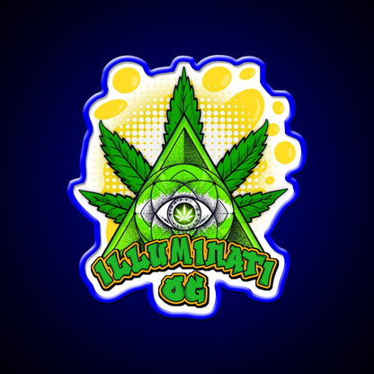 Illuminati Og Weed Strain Package Hemp Inspired Green Leaf Led Neon Sign Rgb Color - LED neon sign view 5