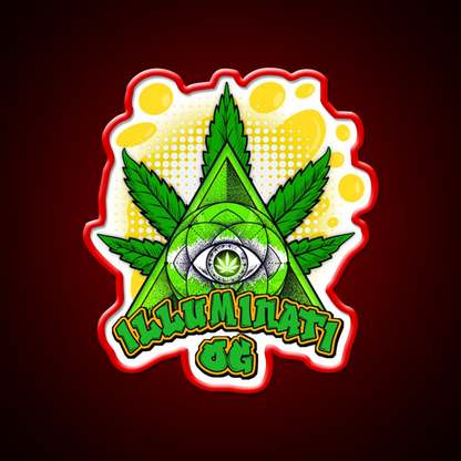 Illuminati Og Weed Strain Package Hemp Inspired Green Leaf Led Neon Sign Rgb Color - LED neon sign view 10