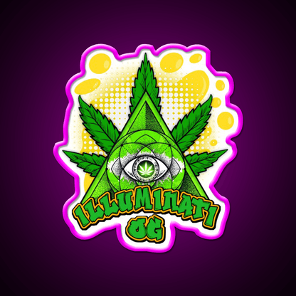 Illuminati Og Weed Strain Package Hemp Inspired Green Leaf Led Neon Sign Rgb Color - Shineneon