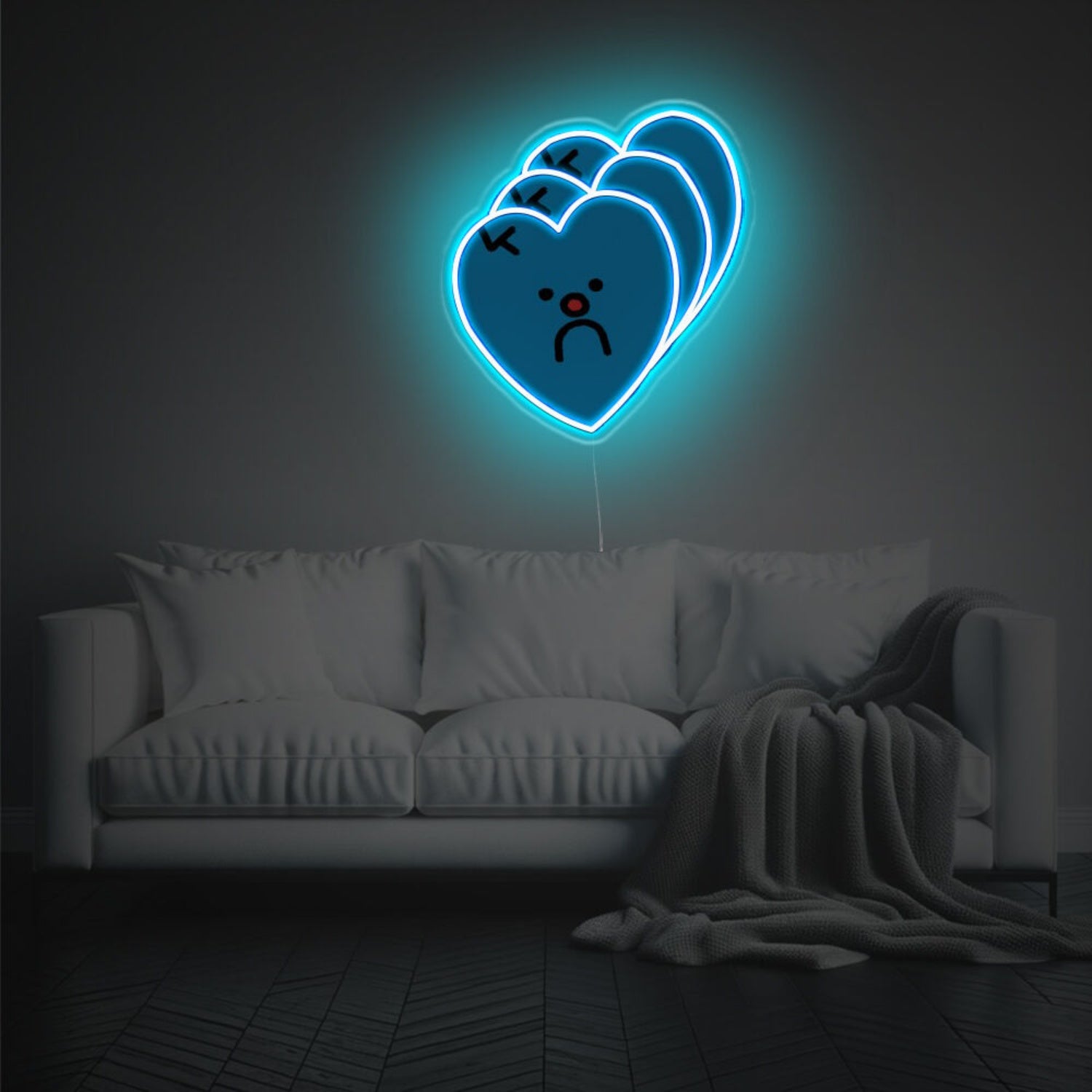 Illusional Blue Heart Led Neon Acrylic Artwork | Shineneon
