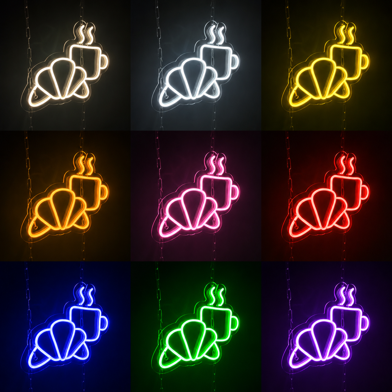 Ilumina O Neon Personalizado Para Restaurante LED Neon Sign - 05 Color Grid