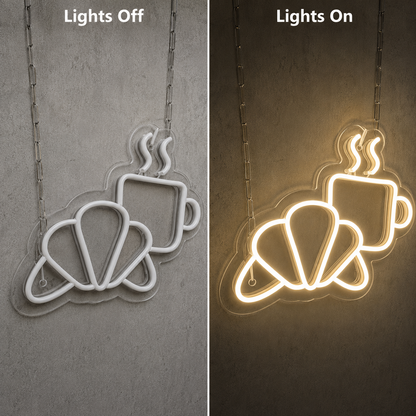 Ilumina O Neon Personalizado Para Restaurante LED Neon Sign - 06 Day Night Comparison