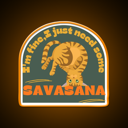 Im Finei Just Need Some Savasana Yoga Cat Yoga Led Neon Sign Rgb Color