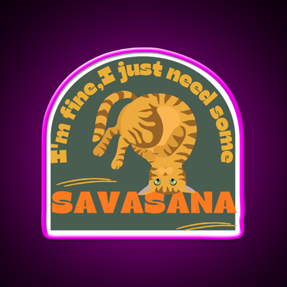 Im Finei Just Need Some Savasana Yoga Cat Yoga Led Neon Sign Rgb Color