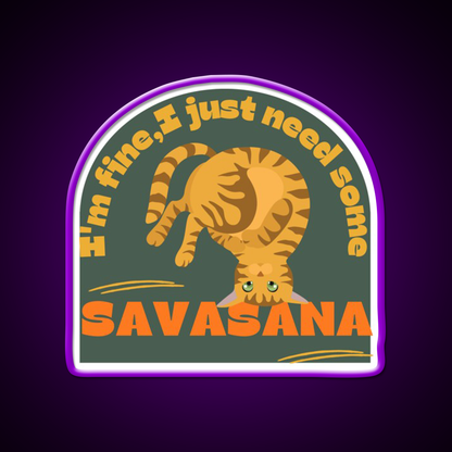 Im Finei Just Need Some Savasana Yoga Cat Yoga Led Neon Sign Rgb Color