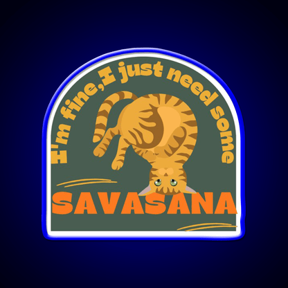 Im Finei Just Need Some Savasana Yoga Cat Yoga Led Neon Sign Rgb Color - Shineneon