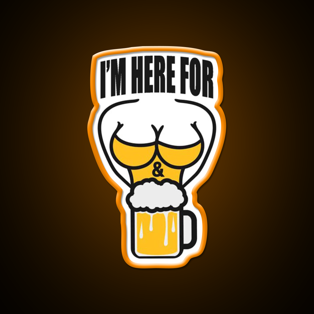 Im Here For Boobs And Beer Bar Decor Led Neon Sign Rgb Color - LED neon sign view 6