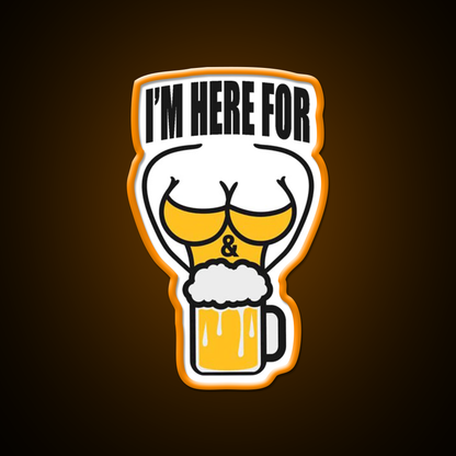 Im Here For Boobs And Beer Bar Decor Led Neon Sign Rgb Color - LED neon sign view 6
