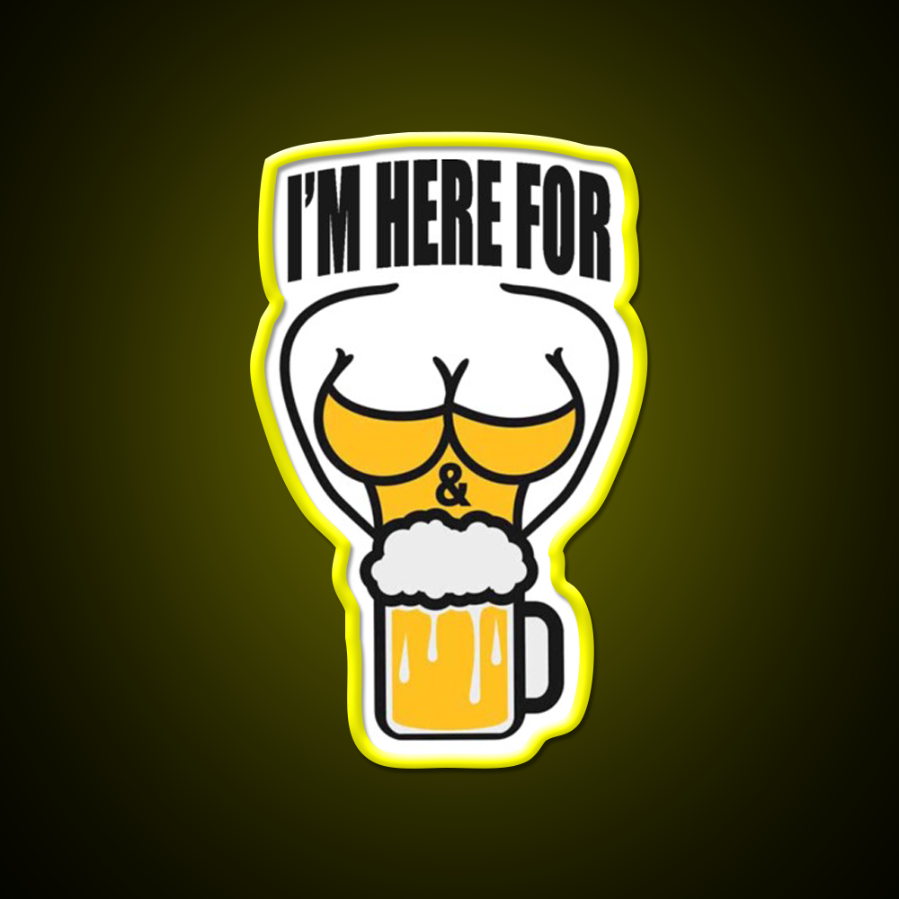 Im Here For Boobs And Beer Bar Decor Led Neon Sign Rgb Color - LED neon sign view 7