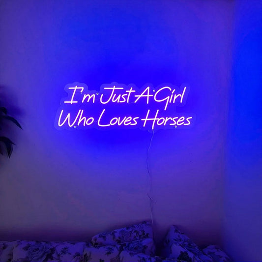 Im Just A Girl Who Love Horses Led Sign Business Neon Sign