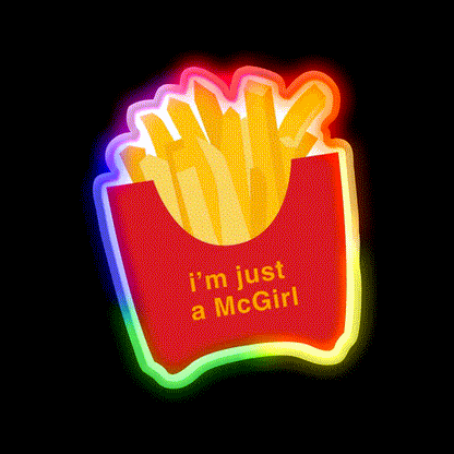 Im Just A Mcgirl Fast Food Led Neon Sign For Burger Place Rgb Color