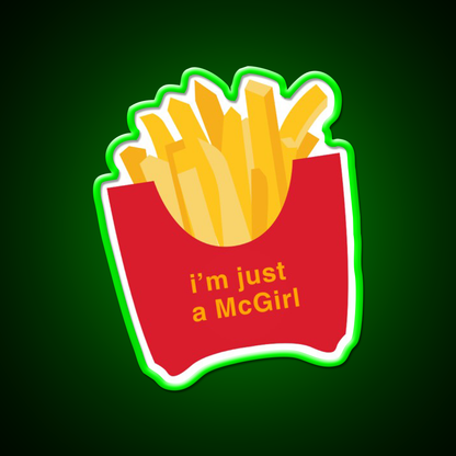 Im Just A Mcgirl Fast Food Led Neon Sign For Burger Place Rgb Color