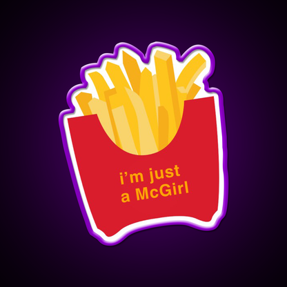 Im Just A Mcgirl Fast Food Led Neon Sign For Burger Place Rgb Color