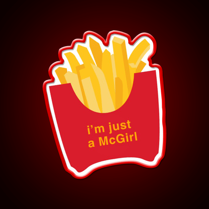 Im Just A Mcgirl Fast Food Led Neon Sign For Burger Place Rgb Color - Shineneon