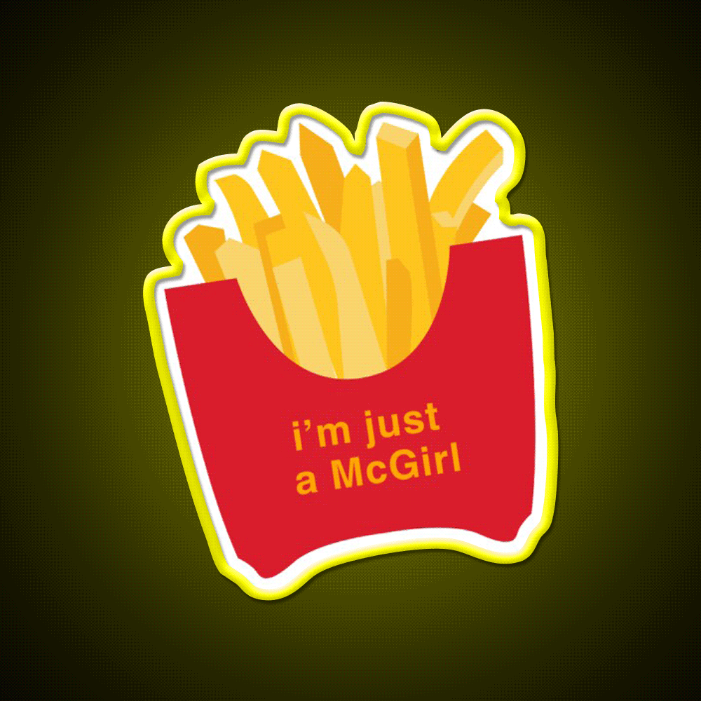 Im Just A Mcgirl Fast Food Led Neon Sign For Burger Place Rgb Color